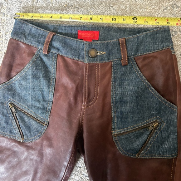 Elements By Vakko Leather and Denim Pants - Picture 10 of 15